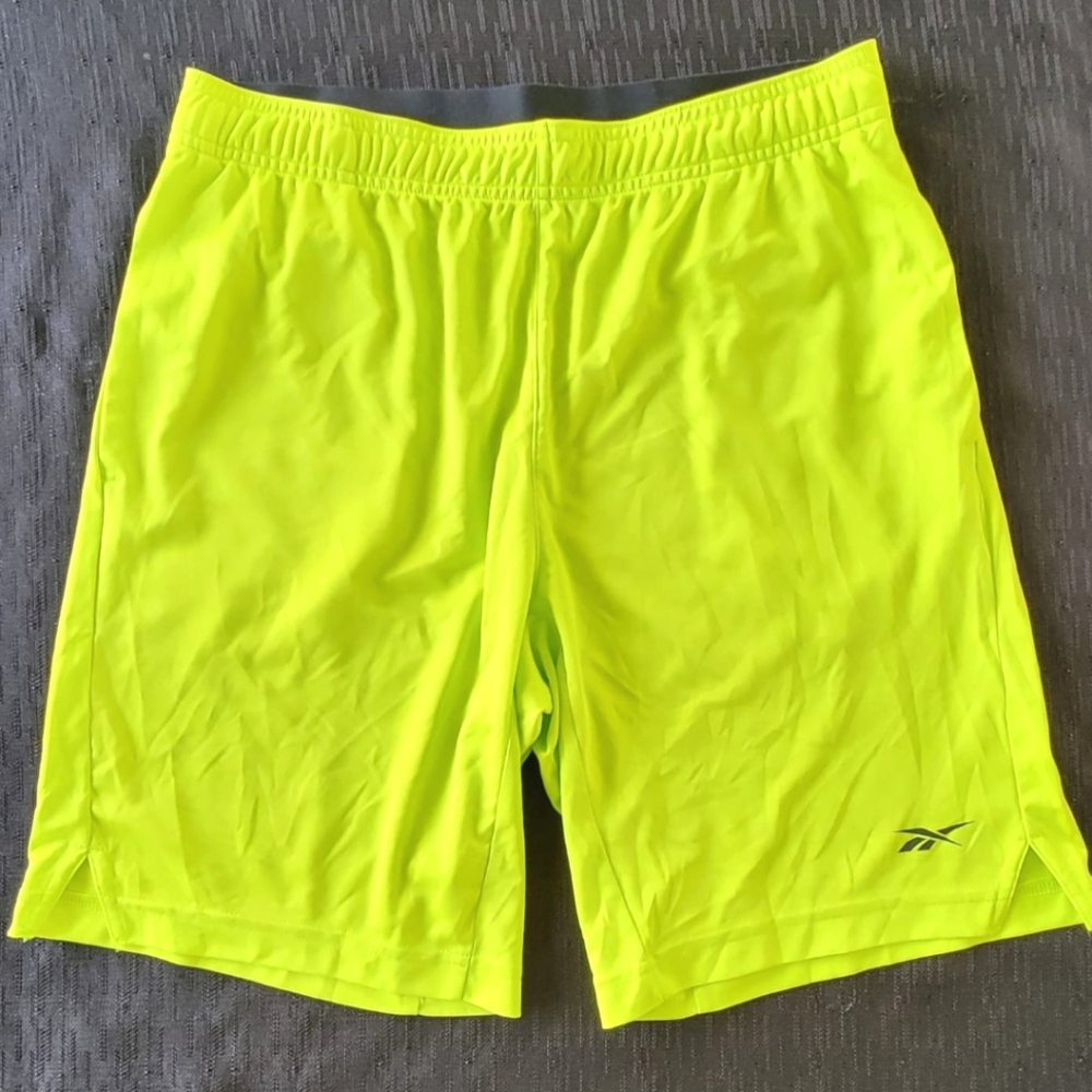 Reebok Shorts Comm Knit Athletic Training Acid Yellow IB1271 Mens Small NEW NWT
